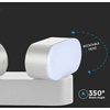 Sieninis šviestuvas V-tac 10W LED sieninis pakreipiamas šviestuvas, baltu korpusu, 3000K, IP65