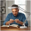 10W LED stalo šviestuvas AURIQ LOUPE, baltas, 3000/4000/6500K, dimeriuojamas