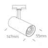10W LED šviestuvas į bėgelius, juodas, 3000K, 65642AT/B/W