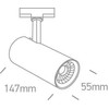 10W LED šviestuvas į bėgelius, juodas, 4000K, 65642AT/B/C