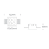 10W LED užglaistomas šviestuvas, baltas, 3000K, 50110HTR/W/W