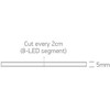 10W/m itin plona lanksti COB LED juosta, 24V, IP20, 400LEDs/m, 3000K, 7843E/W