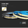 V-tac 10W/m LED COB juosta, 280LED/m, 6500K, 5 metrų ritė
