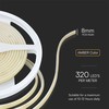 V-tac 10W/m LED COB juosta, 320LED/m, 24V, gintaro sp. šviesa, IP67, 5 metrų ritė