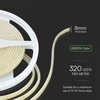 V-tac 10W/m LED COB juosta, 320LED/m, 24V, žalia šviesos sp., IP67, 5 metrų ritė