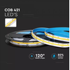 V-tac 10W/m LED COB juosta, 420LED/m, 3000K, 5 metrų ritė