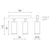 11W dvigubas šviestuvas į magnetines sistemas FIT 35 48V SHORT, 3000K, juodas