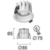 11W LED įleidžiamas lauko šviestuvas RICKY, baltas, 2700/4200/6500K, IP65, 4335100