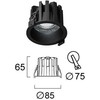11W LED įleidžiamas lauko šviestuvas RICKY, juodas, 2700/4200/6500K, IP65, 4335101