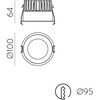 11W LED įleidžiamas šviestuvas TECH, baltas, 3000/4000K, dimeriuojamas, IP65, E3987070BDP