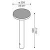11W LED lauko šviestuvas KIT 07 - LINE 220 POST H500, juodas, 3000K