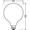 Osram 11W LED lemputė CLASSIC, E27, baltos matinės sp., 2700K, dimeriuojama