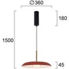 11W LED pakabinamas šviestuvas NUDO, raudonos/baltos sp., 3000/4000/6000K, 4338801