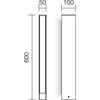 11W LED pastatomas lauko šviestuvas TWIN, tamsiai pilkas, 3000K, IP65, 9461