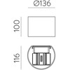 Sieninis šviestuvas 11W LED sieninis fasado šviestuvas KOWA, juodas, 2700/3000K, IP65, A2033070N