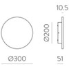 11W LED sieninis šviestuvas COMBO, aukso sp., 2700-3000K, IP65, A3966170O