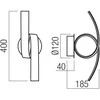 Bikuvalt 11W LED sieninis šviestuvas IMPULS, juodas, 3000K, 01-3611
