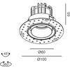 11W LED užglaistomo montavimo šviestuvas TUB M R, juodas, 3000K, 50°, DALI, IP44
