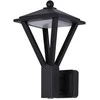 Sieninis šviestuvas 12+3W LED sieninis fasado šviestuvas BONS, juodas, 3000K, IP54