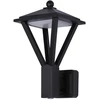 Sieninis šviestuvas 12+3W LED sieninis fasado šviestuvas BONS, juodas, 3000K, IP54