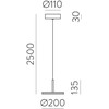 12,5W LED pakabinamas šviestuvas CORVUS, juodas, 3000K, dimeriuojamas, C3945102NDT