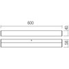 12,6W LED sieninis šviestuvas TASK, juodas, 3000/4000K, IP44, 60cm, 01-4565