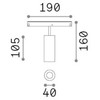 Pakabinamas šviestuvas Ideal Lux Magnetinis šviestuvas Ego Track Single 12W 3000K Dali Wh