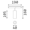 Pakabinamas šviestuvas Ideal Lux Magnetinis šviestuvas Ego Track Single 12W 3000K Dali Wh