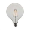 V-tac 12W LED filamentinė lemputė, E27, G125, skaidri, 4000K