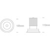 12W LED įleidžiamas pakreipiamas šviestuvas, baltas, 3000K, 11112TA/W/W