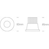 12W LED įleidžiamas šviestuvas, aliuminio sp., 3000K, 10112P/AL/W