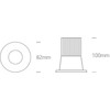 12W LED įleidžiamas šviestuvas, baltas, 2700K, 10112TP/W/EW