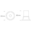 12W LED įleidžiamas šviestuvas, baltas, 3000/4000/5000K, 50°, 10112D/W/V