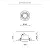 12W LED įleidžiamas šviestuvas HIDDEN, baltas, 3000K, 24°