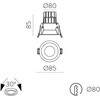 12W LED įleidžiamas šviestuvas MOVE, juodas, 2700/3000K, IP44, E3984170N