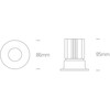 12W LED įleidžiamas vidaus/lauko šviestuvas, juodas, 3000K, dimeriuojamas, IP65, 10112C/B/W