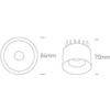 12W LED įleidžiamo montavimo šviestuvas, juodas, 3000K, 10112A/B/W