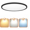 12W LED lubinis šviestuvas NIVERA CIRCLE, juodas, 3000/4000/6000K, IP54