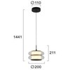 12W LED pakabinamas šviestuvas GLOSSY, juodu korpusu/skaidrus stiklas, 3000K, 4322000