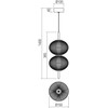 12W LED pakabinamas šviestuvas VENTURA, juodas, 3000K
