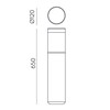 12W LED pastatomas lauko šviestuvas BRISK, antracito sp., 3000K, IP65, H2085000GR