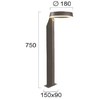 12W LED pastatomas lauko šviestuvas ZOOM, tamsiai pilkas, 3000K, IP54, 4321600