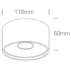Lubinis šviestuvas 12W LED paviršinis šviestuvas, juodas, 3000/3500/4000K, 12112F/B/V
