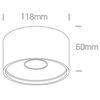 Lubinis šviestuvas 12W LED paviršinis šviestuvas, juodas, 3000/3500/4000K, 12112F/B/V