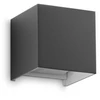 Sieninis šviestuvas Ideal Lux 12W LED sieninis fasado šviestuvas ATOM, antracito sp., 3000K, IP54, 313429