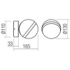 Sieninis šviestuvas 12W LED sieninis fasado šviestuvas MAGNUS, rudas, 3000K, IP54, 90556