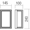 Sieninis šviestuvas 12W LED sieninis lauko šviestuvas QUADRIS, tamsiai pilkas, 3000K, IP54, 90533