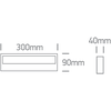 12W LED sieninis šviestuvas, baltas, 2700/3100/3500K, 38010A/W/V