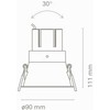 13W LED įleidžiamas šviestuvas TOLVA M, juodas, 3000K, 40˚, DALI