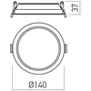 13W LED įleidžiamas šviestuvas XEVO ROUND, baltos sp., 3000/4000/6000K